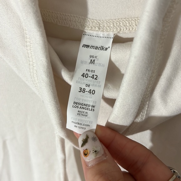 Marika Activewear - beige long sleeve slightly cropped top - Picture 9 of 10